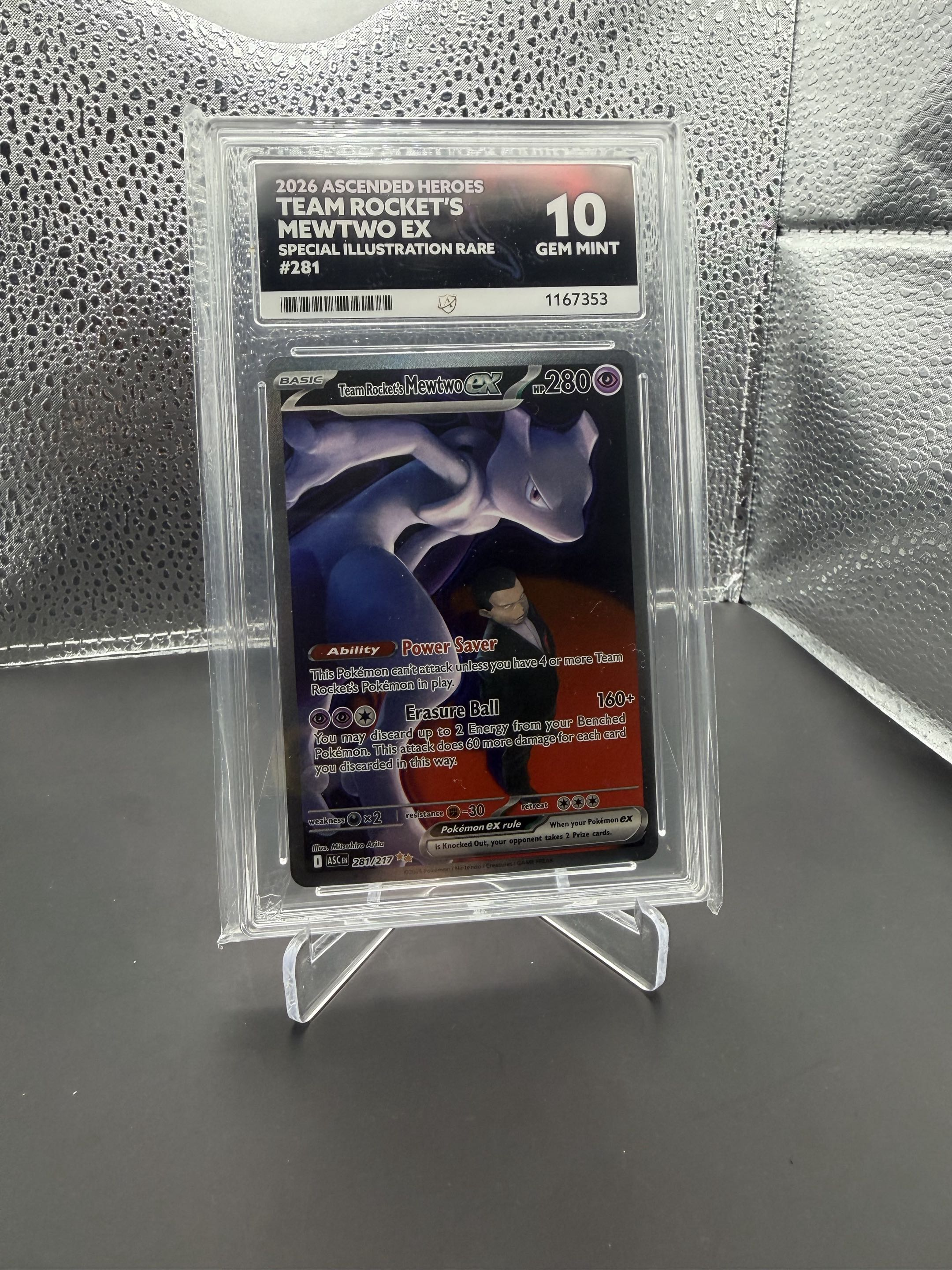 Team Rocket’s Mewtwo ex #281/217 – ACE 10 Gem Mint